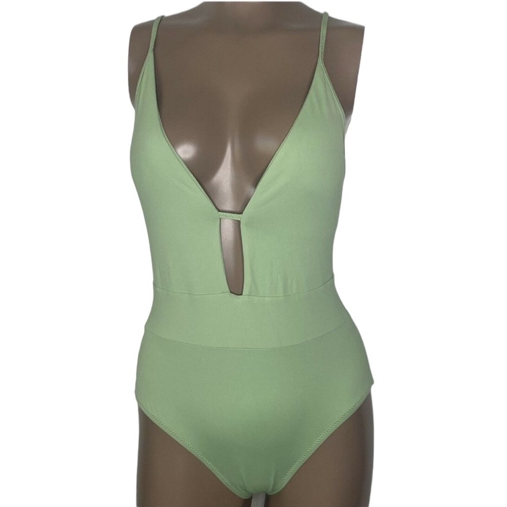 Becca Plunge V-Neck Swimsuit Back Keyhole
